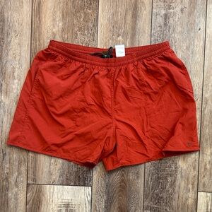 Men's Red Orange Swim Trunks Duck Camp Brand 5” inseam